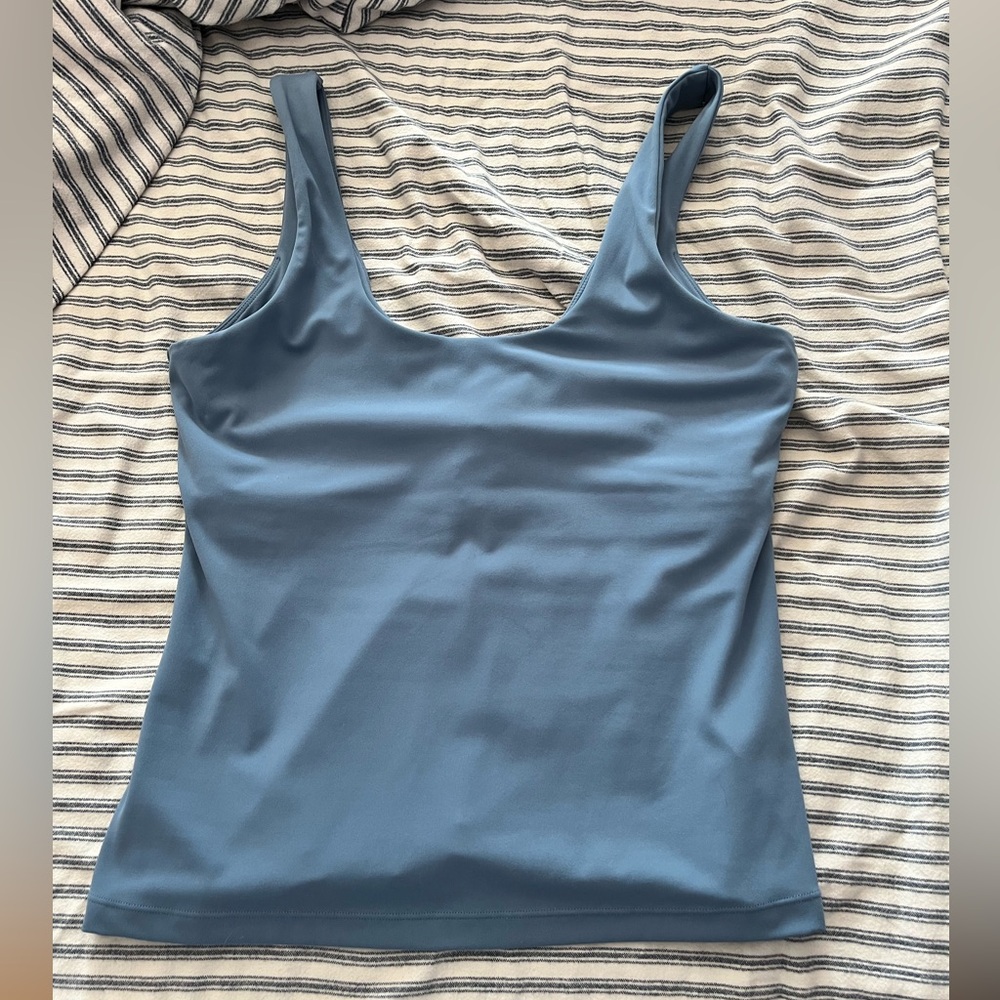 LSKD Women's Scoop Neck Tank Top - Dusty Blue